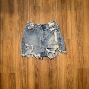 Distressed Denim Women Shorts